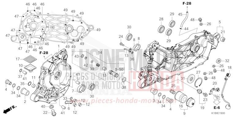 CARTER MOTEUR de Forza 350 PEARL NIGHTSTAR BLACK (NHA84) 2026